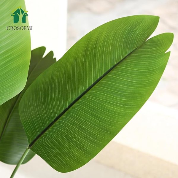CROSOFMI Artificial Bird of Paradise Plant 6 Feet Fake Tropical Palm Tree with 13 Leaves,Perfect Faux Plants in Pot for Indoor Outdoor House Home Office Garden Modern Decoration Housewarming Gift - Image 3